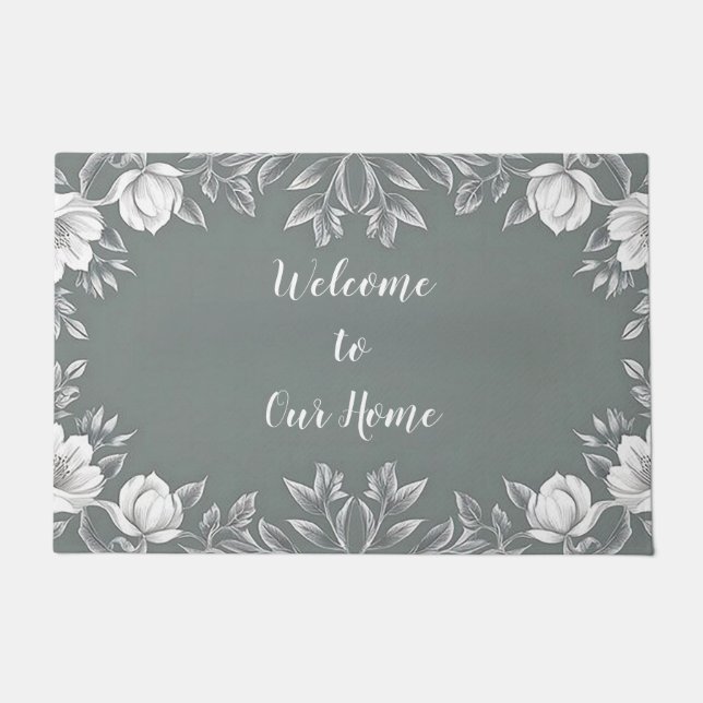 Felpudo Bienvenidos a nuestro Doormat casero (Anverso)