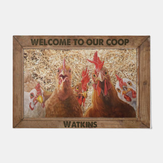 Felpudo Bienvenidos A Nuestro Doormat De Coop, Pollo Perso