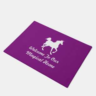 Felpudo Bienvenidos A Nuestro Magnífico Hogar - Unicornio