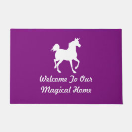 Felpudo Bienvenidos A Nuestro Magnífico Hogar - Unicornio