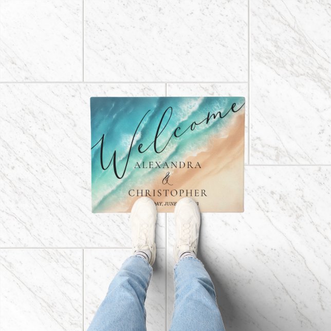 Felpudo Bienvenidos a Ocean Beach Cuadros Signature Summer (Interior)