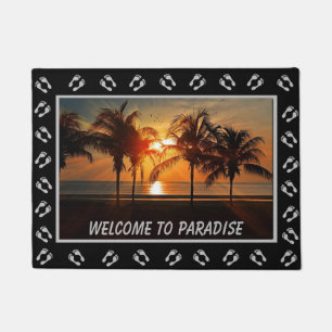 Felpudo Bienvenidos a Paradise Island Sunset