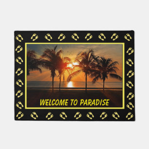 Felpudo Bienvenidos a Paradise Island Sunset