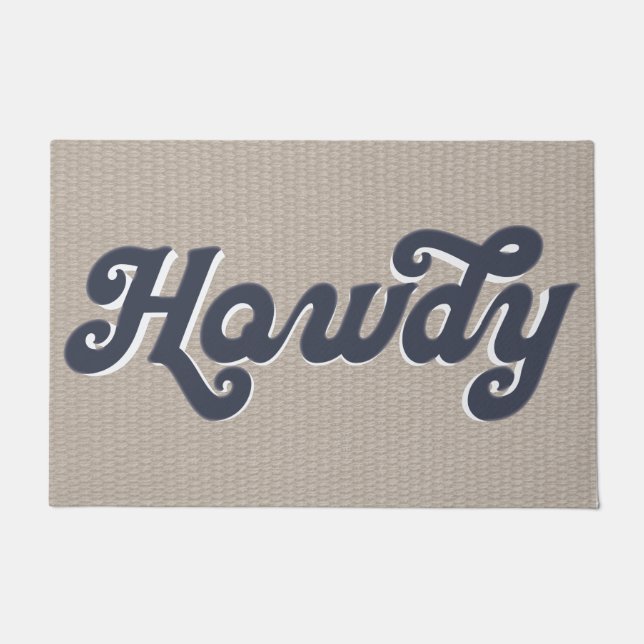 Felpudo Bienvenidos a Retro Farmhouse Howdy (Anverso)