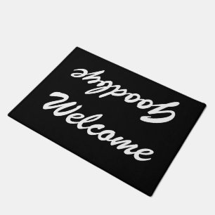Felpudo BIENVENIDOS ADIÓS doormat Blanco y negro