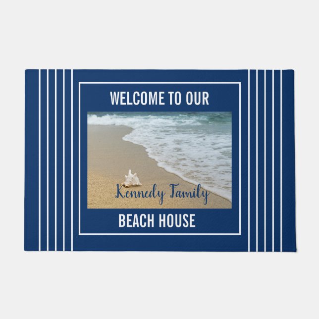 Felpudo Bienvenidos al Coastal Seaside Family Beach House  (Anverso)