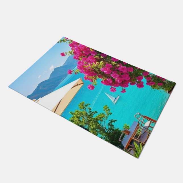 Felpudo "Bienvenidos al estilo - Café Romance en tu puerta (Angular)