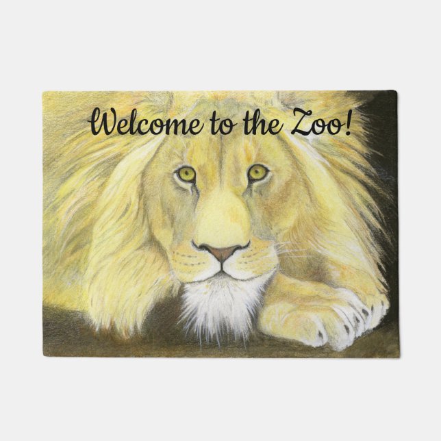 Felpudo Bienvenidos al León del Zoológico (Anverso)