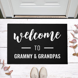 Felpudo Bienvenidos Al Negro Personalizado Grammy Y Grandp