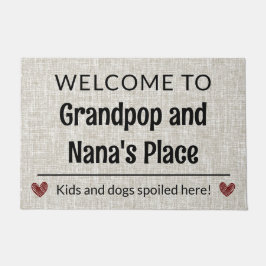Felpudo Bienvenidos al Personalizable Grandpop y Nana's Pl