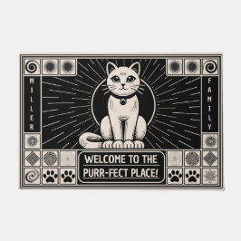 Felpudo Bienvenidos al Purr-fect Place, gatos individuales