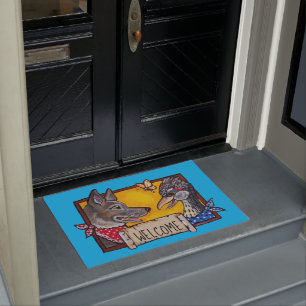 Felpudo Bienvenidos al Suroeste Coyote Roadrunner Arte de