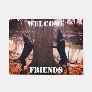 Felpudo Bienvenidos amigos de Coon Hounds Treeing Mat