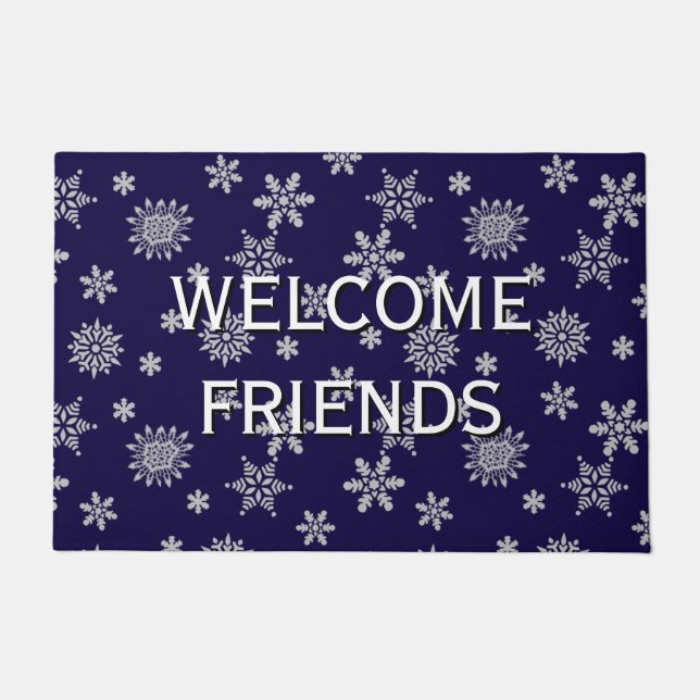 Felpudo Bienvenidos Amigos Hermosa Navidad (Anverso)