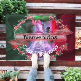 Felpudo Bienvenidos Bailarina y Rosas Mexicanos 0175
