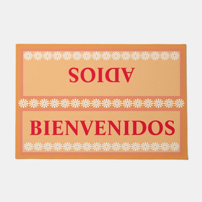 Felpudo Bienvenidos bienvenidos Adiós español (Anverso)