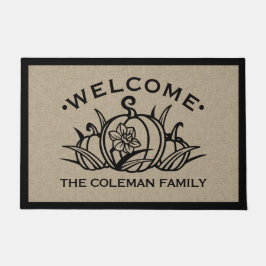 Felpudo Bienvenidos Calabaza y Petales