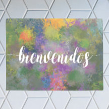 Bienvenidos con fondo pintado