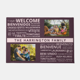 Felpudo BIENVENIDOS en idiomas con TU nombre y 2 fotos