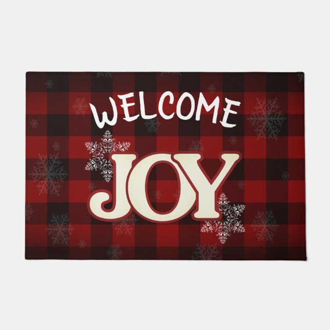 Felpudo BIENVENIDOS JOY Elegant Navidades de manto de búfa (Anverso)