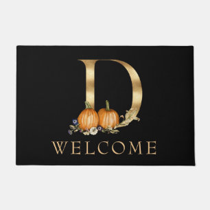 Felpudo BIENVENIDOS Monograma D otoño con Doormat de calab