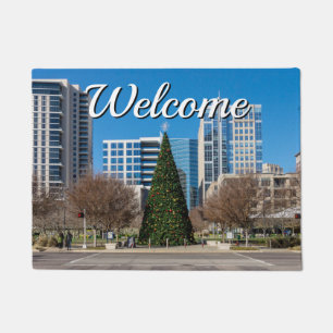 Felpudo Bienvenidos Navidades de Klyde Warren Dallas