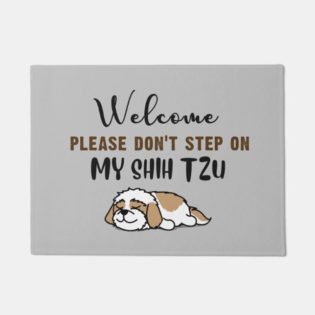 Felpudo Bienvenidos, por favor, no pisen mi Shih Tzu (Anverso)