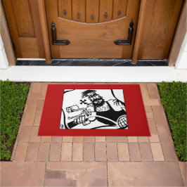 Felpudo Biker Bro Doormat negro y rojo