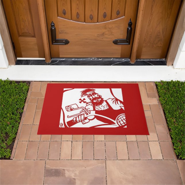 Felpudo Biker Bro rojo doormat (Exterior)