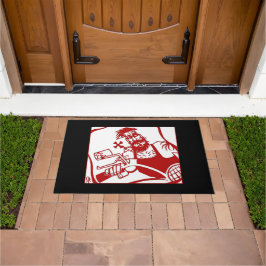 Felpudo Biker Bro rojo y negro doormat