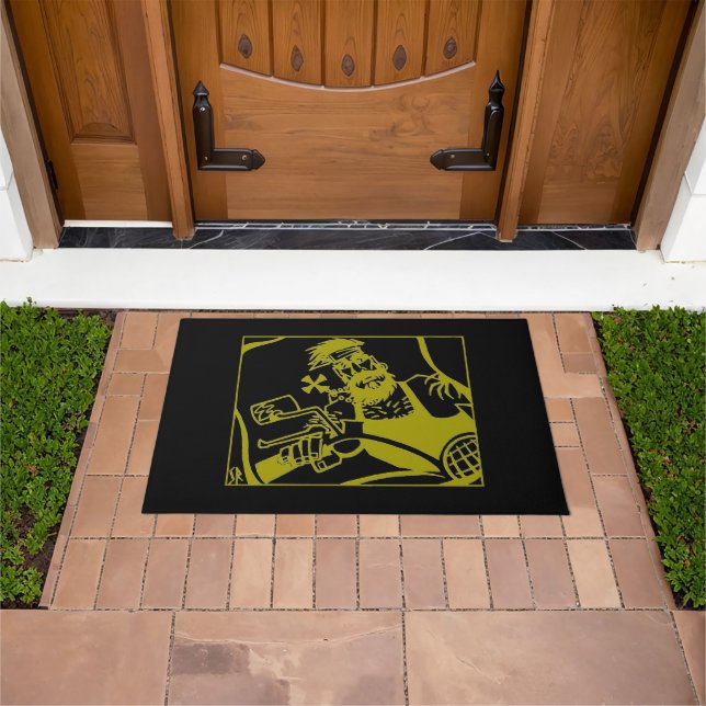 Felpudo Biker Doormat amarillo y negro (Exterior)