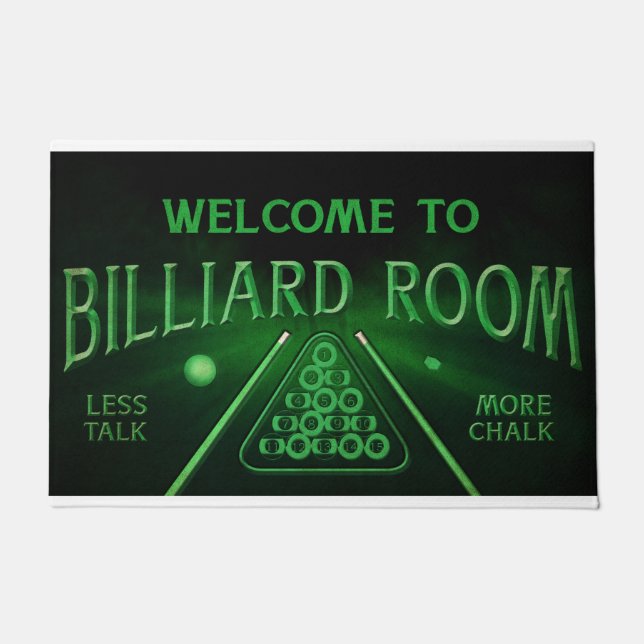 Felpudo Billiard Lover Mat, Billiard Doormat, Pool Player (Anverso)