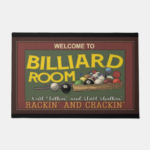 Felpudo Billiard Lover Mat, Billiard Doormat, Pool Player
