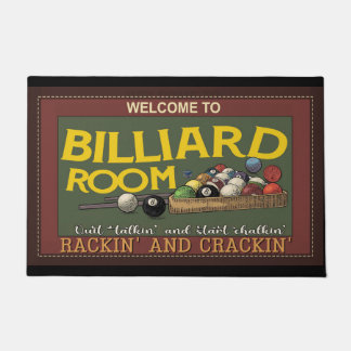 Felpudo Billiard Lover Mat, Billiard Doormat, Pool Player