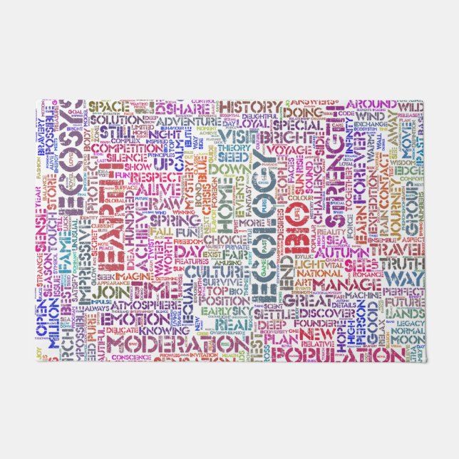 Felpudo Bio Nuage de Mots Texte Motif Biodiversité (Anverso)