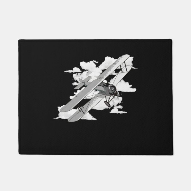 Felpudo Biplano de aviación clásico (Anverso)