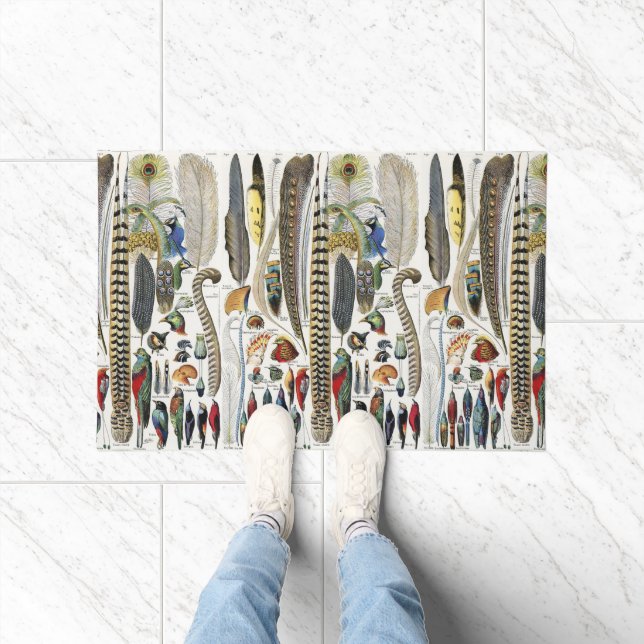 Felpudo Bird Feather Wildlife Antique Feathers Art Nouveau (Interior)