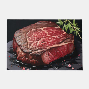 Felpudo Bistec de Costilla Crudo en Primer Plano