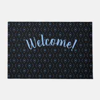 Felpudo Black & Blue Tribal Boho Personalized Doormat