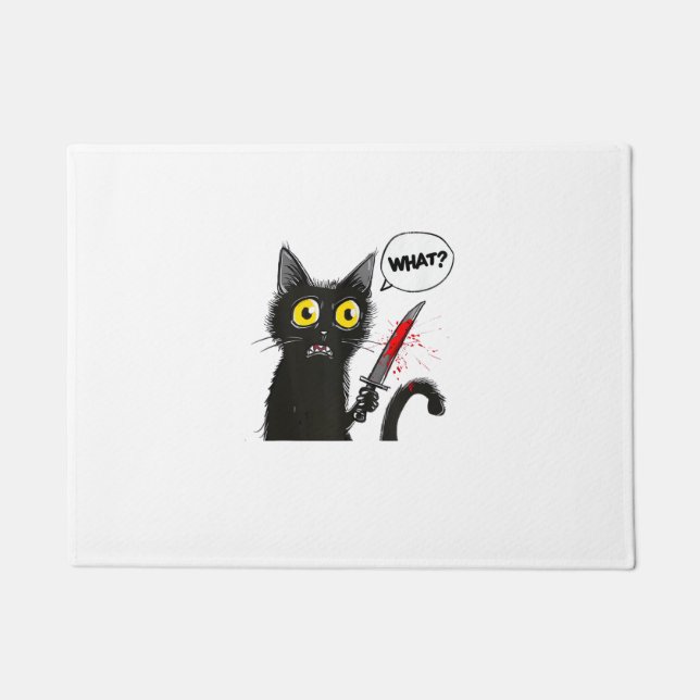 Felpudo Black Cat Halloween Disstuve Witchcraft Spider Web (Anverso)