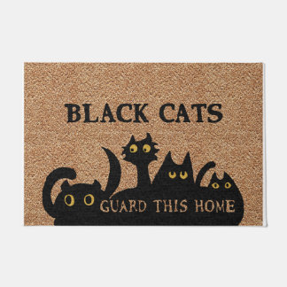 Felpudo Black Cats Guard This Home