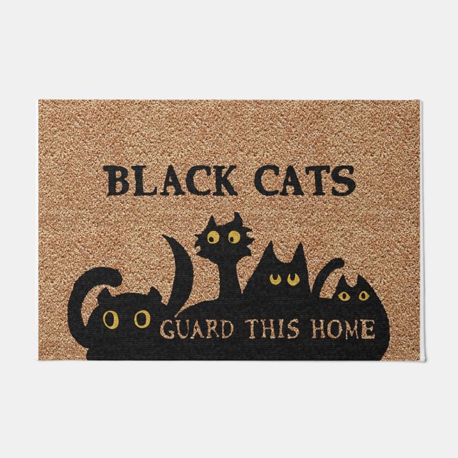 Felpudo Black Cats Guard This Home (Anverso)