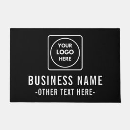 Felpudo Black Gray Logo Business Company doormat