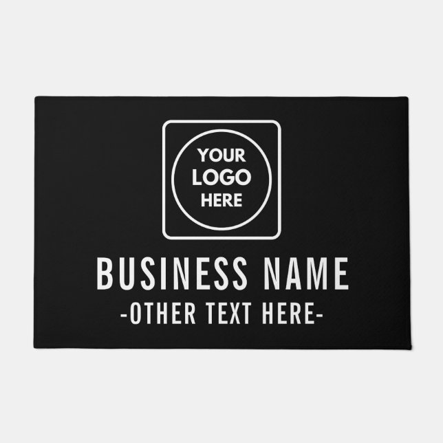 Felpudo Black Gray Logo Business Company doormat (Anverso)
