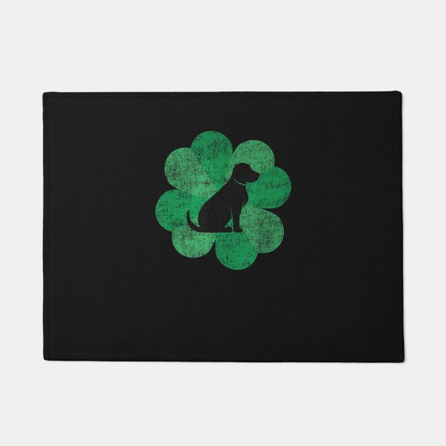 Felpudo Black Lab St. Patrick's Day Shirt - Retro Labrador (Anverso)