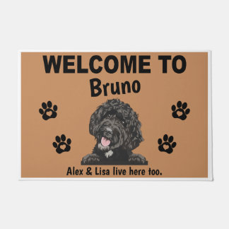 Felpudo Black Labradoodle Personalized Door Mat Doormat