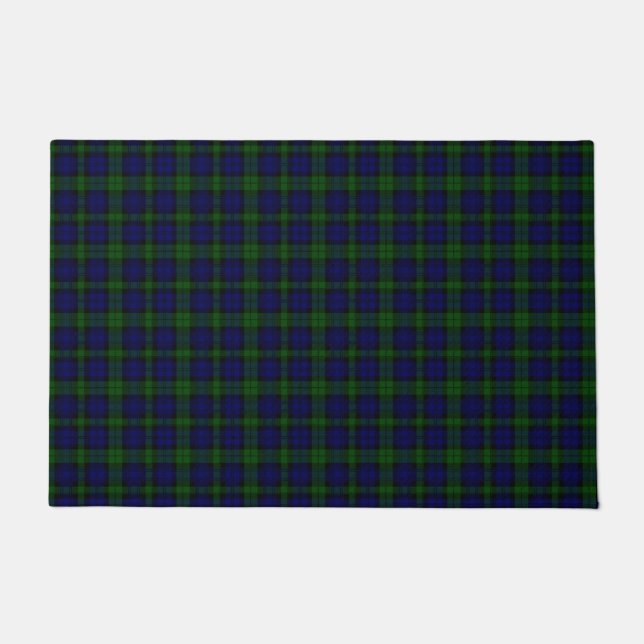 Felpudo Black Watch Tartan Blue Green Plage (Anverso)