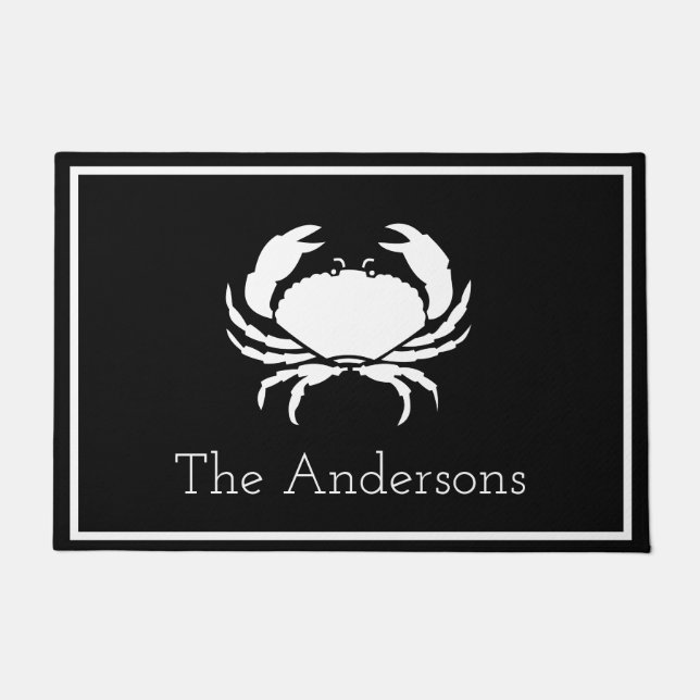 Felpudo BLANCO GRÁFICO sobre la letra NEGRA inicial modern (Anverso)