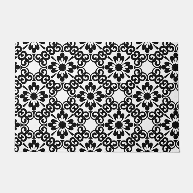 FELPUDO BLANCO Y NEGRO MODERNO (Anverso)