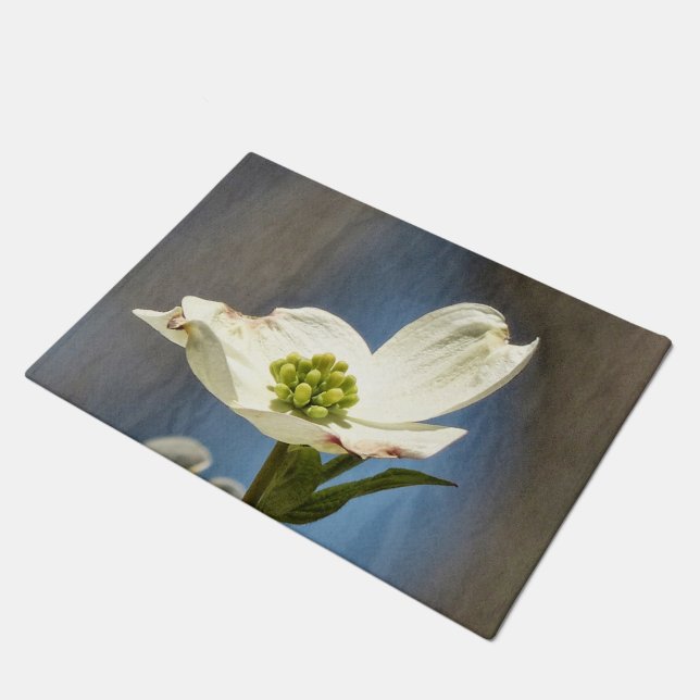 Felpudo Bloom de dogwood blanco (Angular)